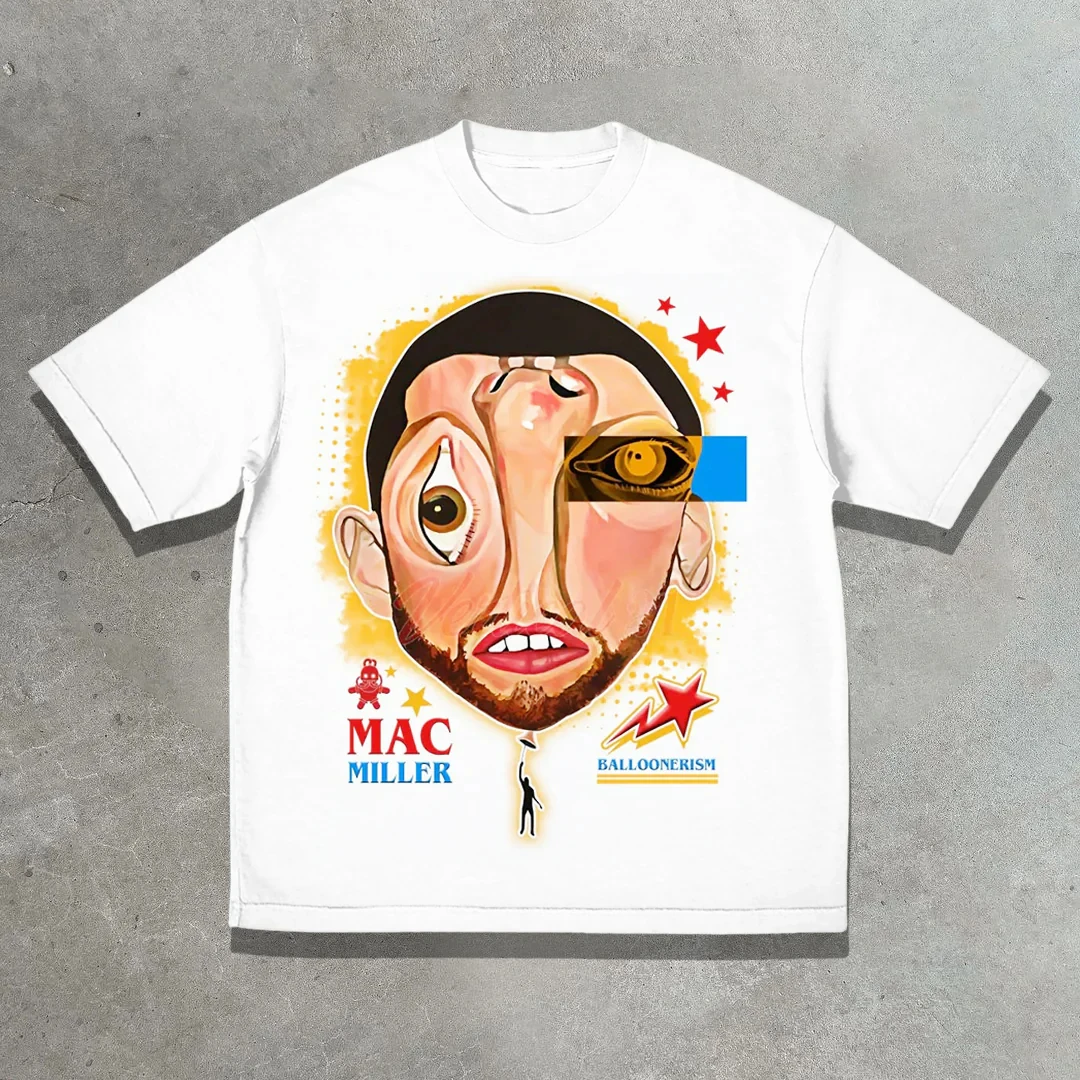 Mac Miller album cover 100%cotton unisex commemorative shirt Summer O-neck Men's Y2k Hip Hop Short Sleeve Music Tshirt fan gift