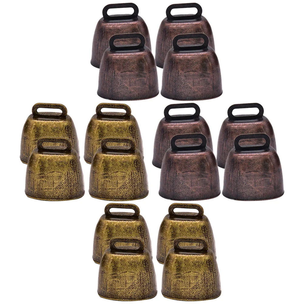 

18 Pcs Metal Cowbell Bells Vintage Decor Cattle Accessories Hanging Decorations Pets Livestock Copper Bells Clear Sound