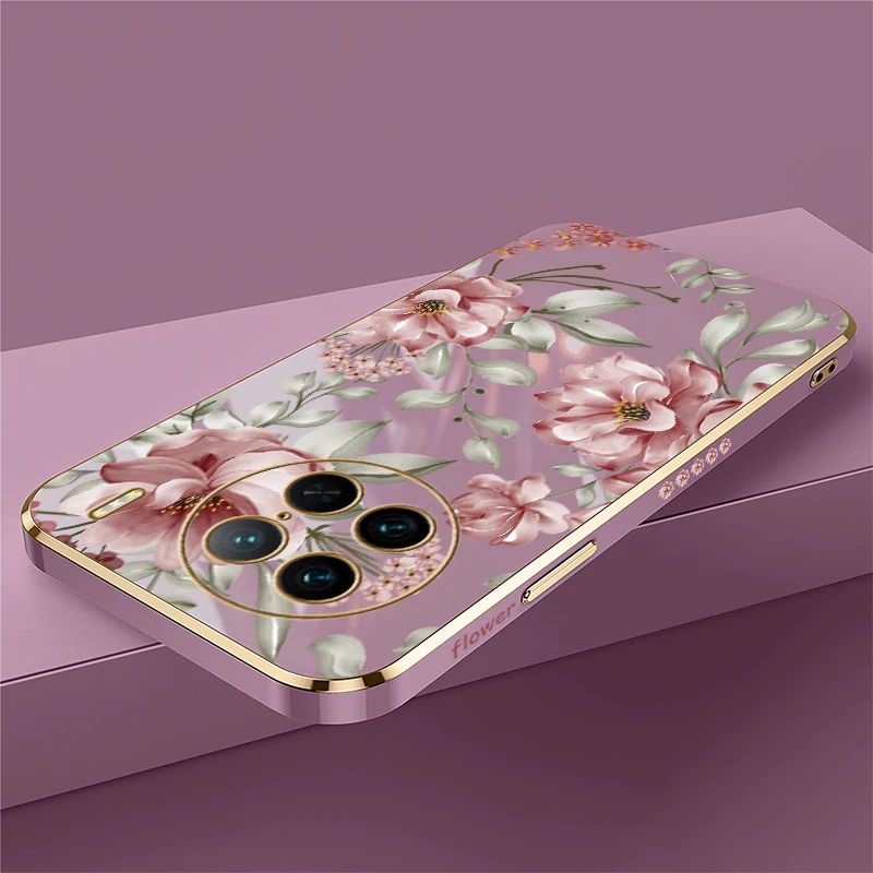 حافظة لهاتف Vivo Y100 5G Y81 Y78 Y73 Y53S Y55S Y72 Y71 Y70 Y67 Y77E Y95 Y93 Y91i غطاء مطلي بالسيليكون على شكل زهرة #6