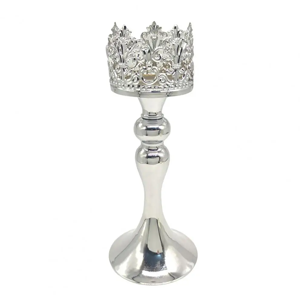 Decorative Metal Candle Holder European Style Crown Metal Candle Holder Decorative Dinner Table Centerpiece Elegant for Wedding