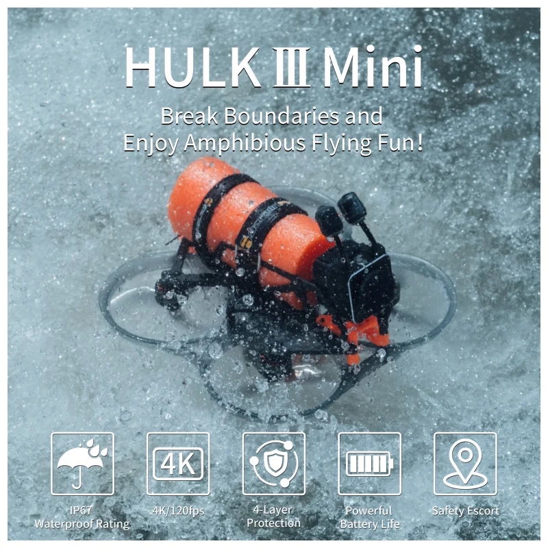 

DarwinFPV HULKIII Мини Водонепроницаемый 5,8G FPV Гоночный Дрон Аналоговый 6S Для Квадрокоптера