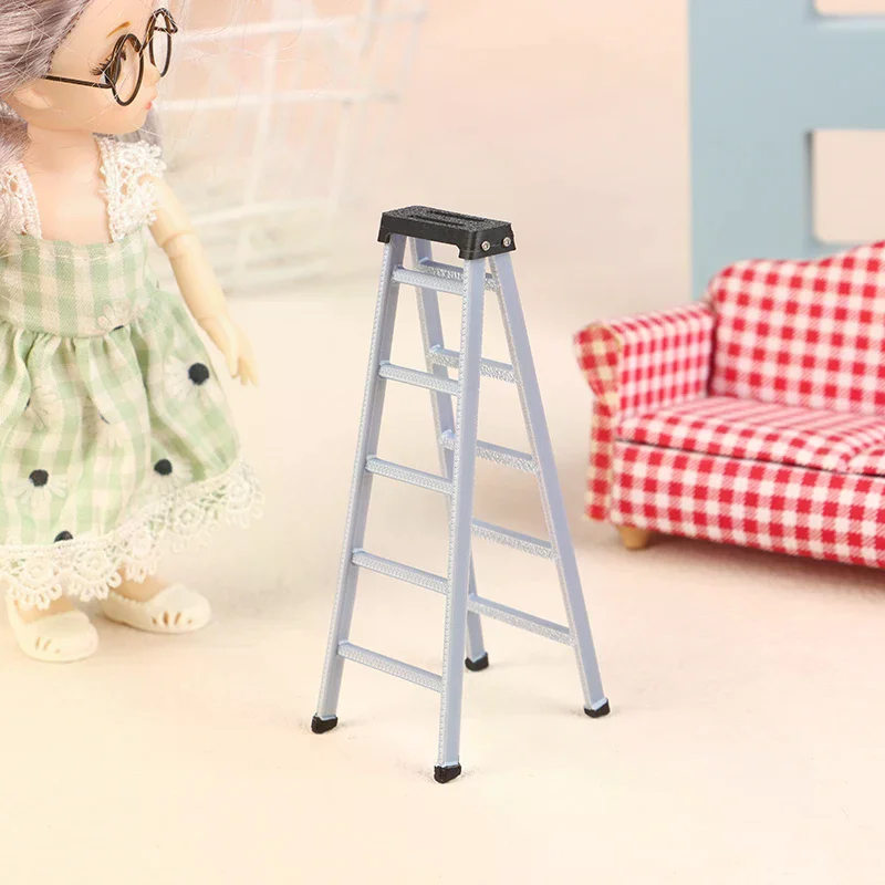1:12 Poppenhuis Mini Plastic Ladder Model Poppenhuis Meubels Ladder Decor Speelgoed Accessoires Micro Scène Bouw Props