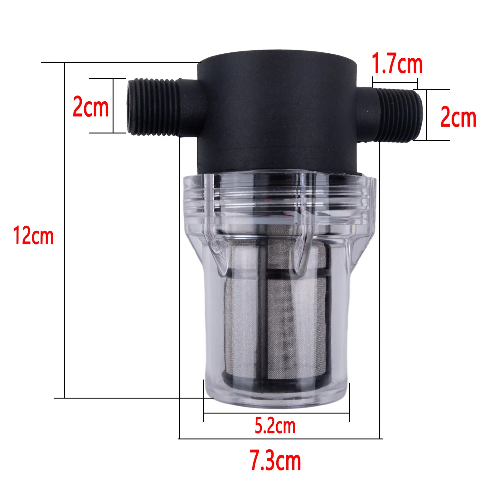 180 Microns Sieve Water Filter Filter Small Stainless Steel 4-point Interface Plastic 80 Mesh Black Durability
