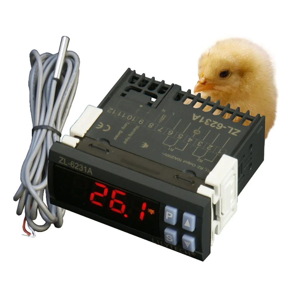 

ZL-6231A 12V/110V/220V Incubator Controller Thermostat with Multifunctional Timer Intelligent Temperature Control Regulator