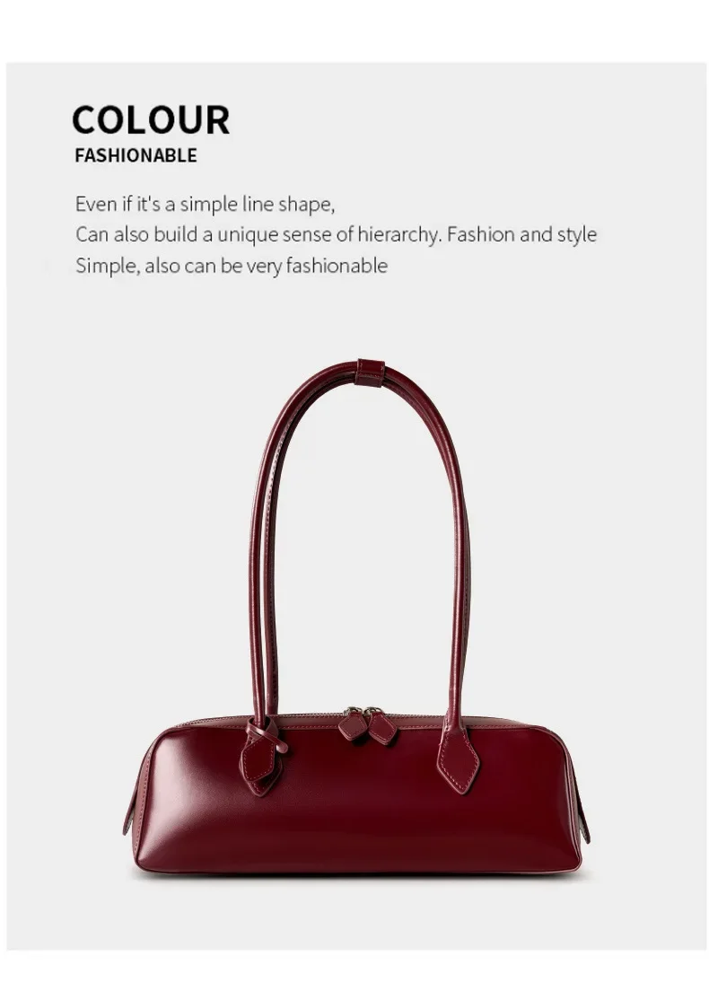 2026 Koreanische Luxus-Tasche Vintage Lange Schultertasche Handtaschen Damen Unterarmtasche Einkaufstasche Echtledertasche Damenhandtasche – Detail 17