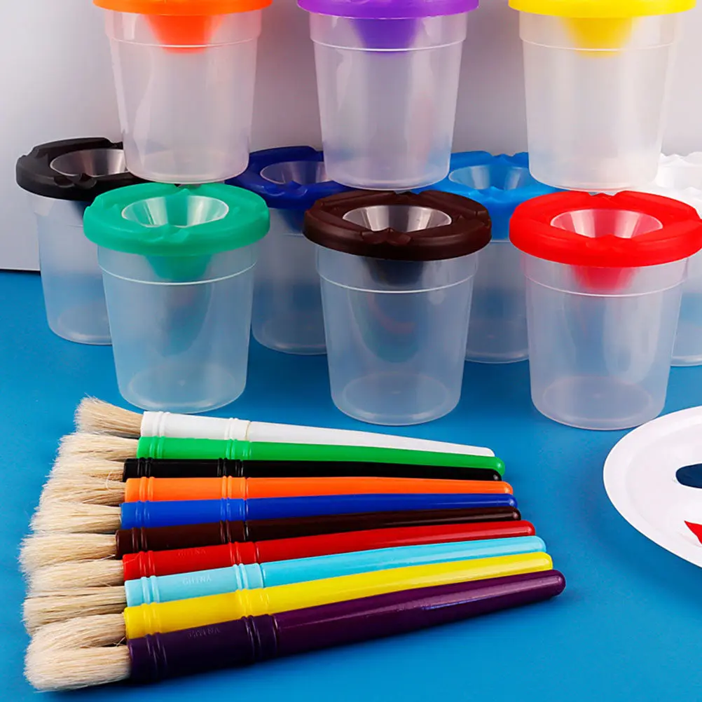 10sets-paint-pen-washing-cup-art-tool-kit-kindergarten-painting-supplies-premium-safe-brush-wash-container-color-mixing