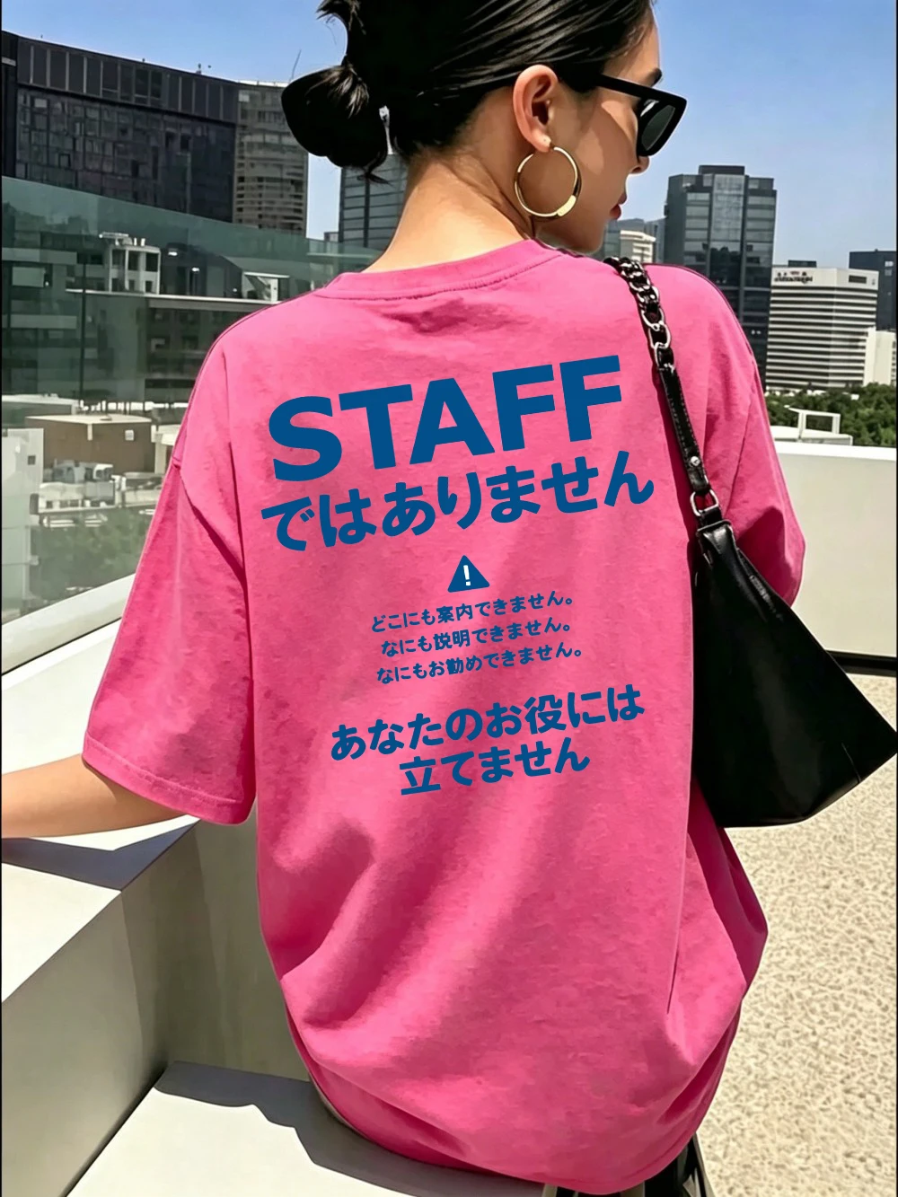 Summer Cotton T-Shirts Women Japanese Warning Text Printing Short Sleeve O-Neck Comfortable Loose Tops All-Match Woman Clothes
