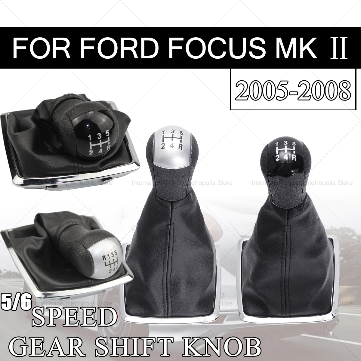 For Ford Focus 2 Mondeo MK2 2005 2006 2007 2008 Car Styling Gear Shift Knob Lever Gaitor Shifter Boot Cover Case