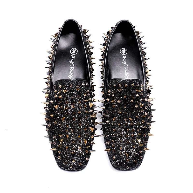 

Высококачественные роскошные туфли из кожи с заклепками, мужские туфли с высоким берцем, вечерние, свадебные, повседневные туфли