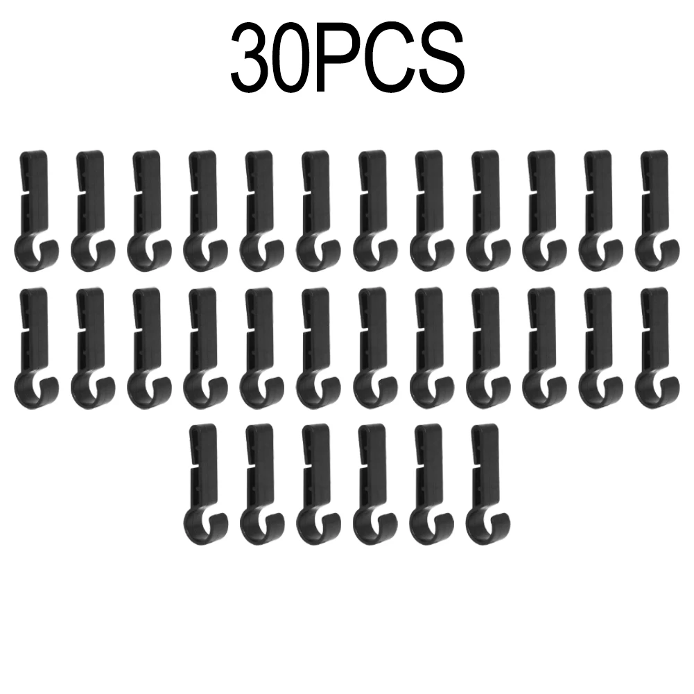 30 Pcs Plastic  Helmet Clips Attachment Head  Light Clamps Black Set Headlamp  Hooks Safety Cap Hook Outdoor Tools