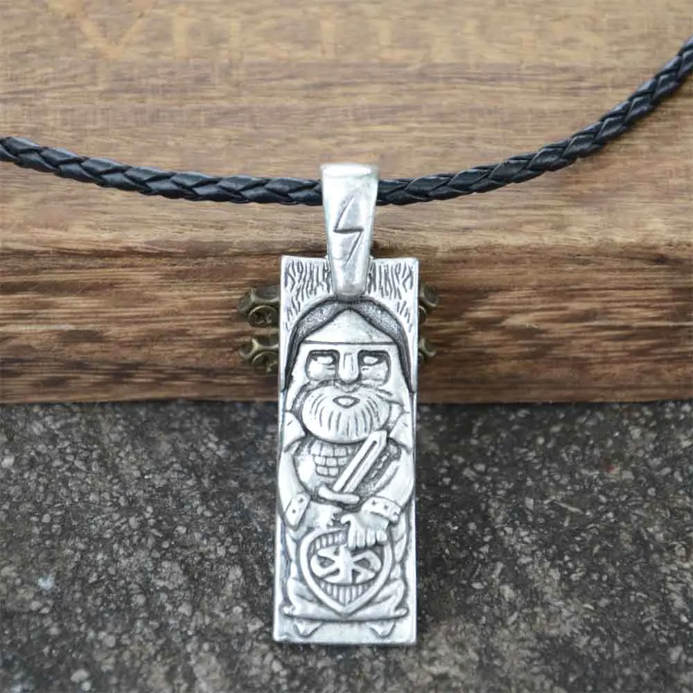 Slavic God Of Thunder And Lightning Perun Sword Kolovrat Shield Viking Rune Sowulo Pendant Ethnic Necklace Men Pagan Jewelry