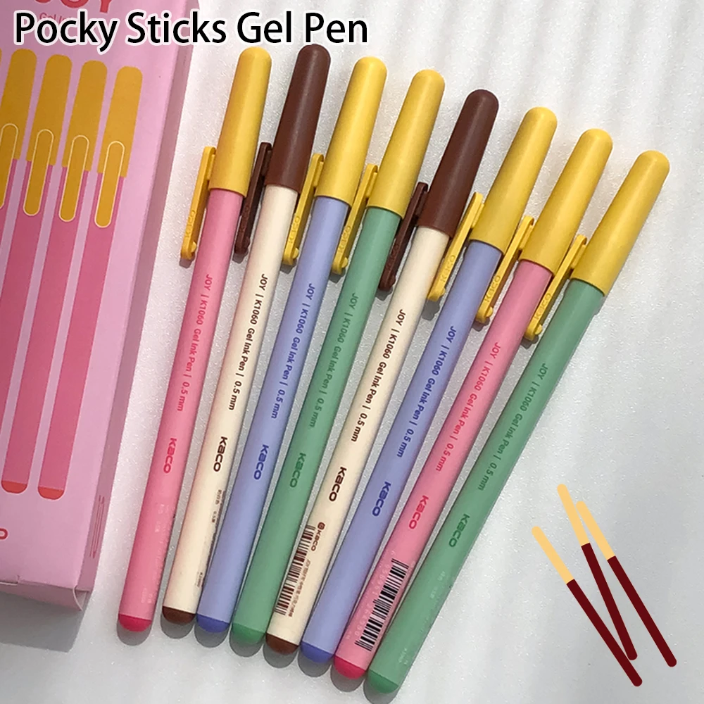 

10 упаковок гелевых ручек Pocky Sticks большой емкости 0,5 мм, креативные минималистичные гелевые ручки с милым дизайном для школьных и офисных письменных принадлежностей