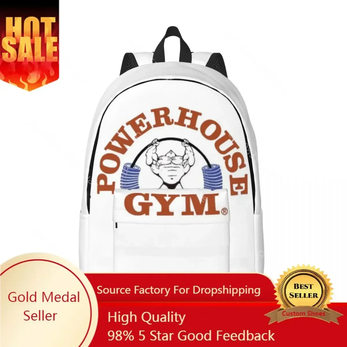 P-Powerhouses Backpack Fashion Gym Logo Kawaii Backpacks Student Unisex Workout Pattern School Bags Custom Rucksack Xmas Gift