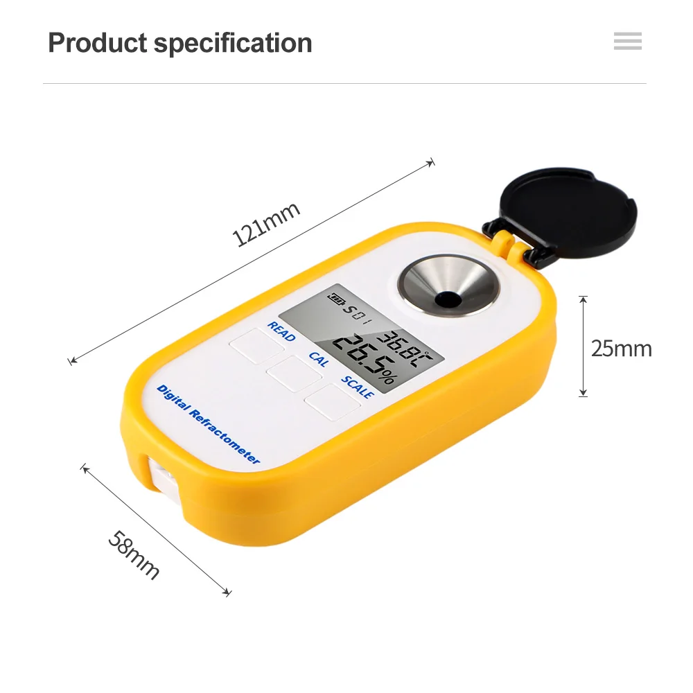 Digital Alcohol Refractometer Range 0-80% Alcohol Refractive Index Tester LCD Display for Spirit Alcohol Content Testing