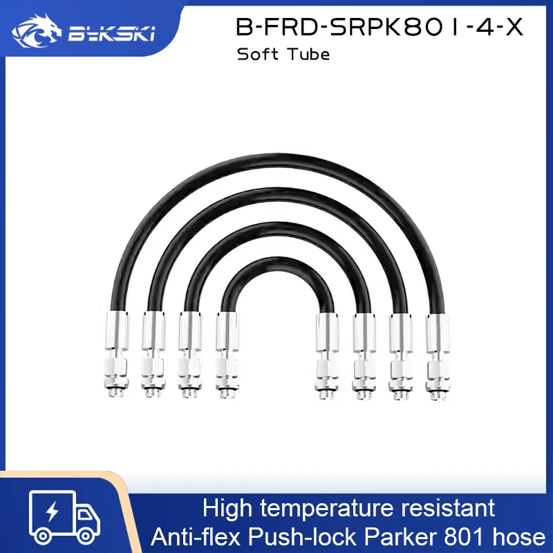 

Bykski G1/4 Fitting+Soft Tube Rotating Union Parker 801 High Pressure Resistant , PC Water Cooling Accessories B-FRD-SRPK801-4-X