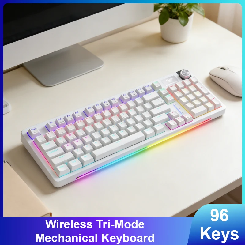 

Wireless Tri-Mode Mechanical Keyboard with Bluetooth for Gaming Gasket Mount Hot-Swappable Switches for S98