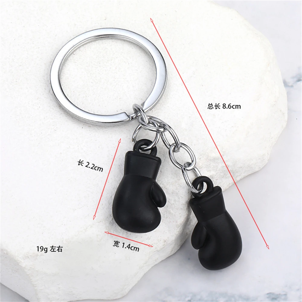 Creative Gym Boxing Glove Keychain 3D Metal Fitness Equipment Gift Keyring for Men Car Key Pendant Knapsack Ornament Accessorie