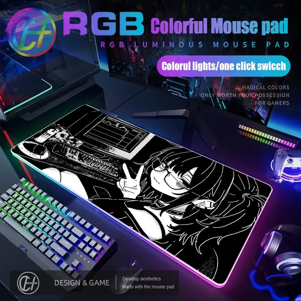 

Игровой коврик для мыши HYBXAXC Anime Girl с RGB-подсветкой, нескользящий, HD, большой, XXL 900X400X4MM