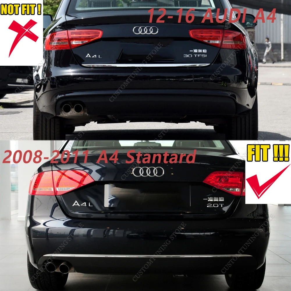 Dla AUDI A4 B8 8K rozdzielacz boczny dyfuzor tylnego zderzaka A4 B8 TFSI TDI 2008-2011 przed liftingiem dyfuzor tylnego zderzaka stroje body — zdjęcie 5