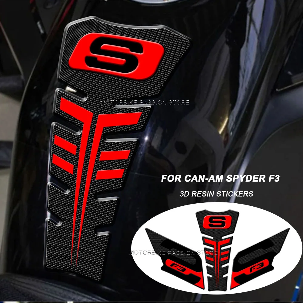 Motorcycle Accessories for can-am spyder f3-s 3D Resin Stickers Oil Tank Protective Pads for can-am fpyder f3-s