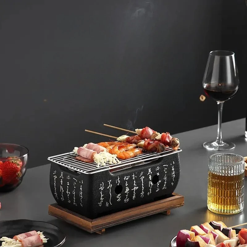 Mini parrilla de carbón japonesa, quemador de Alcohol portátil, estufa de barbacoa para interior/exterior, horno de cocina de mesa de estilo coreano