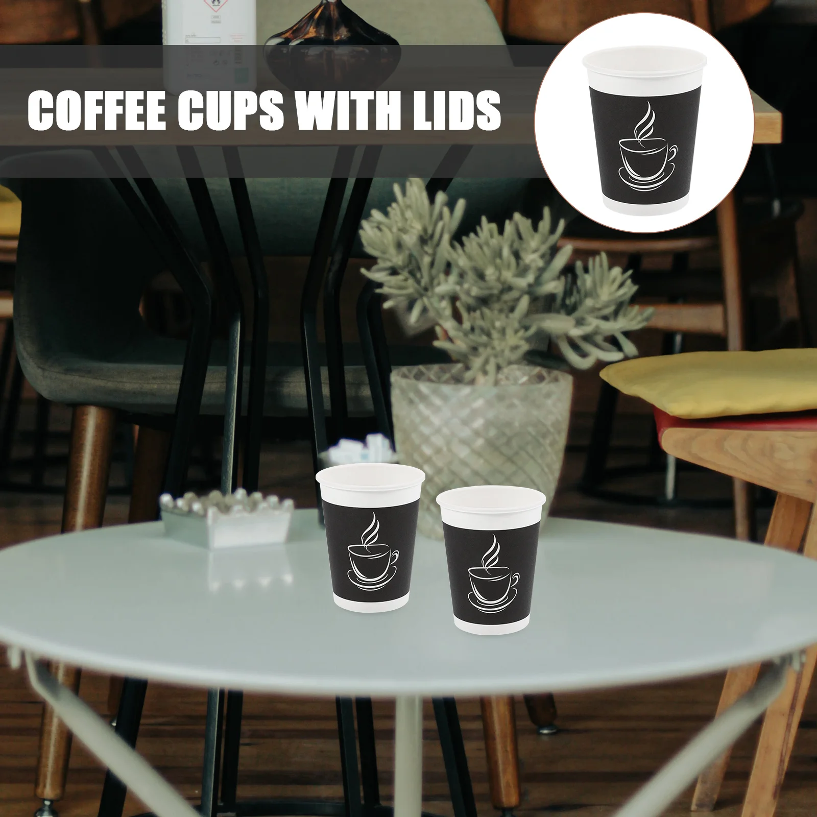 

50Pcs Disposable Coffee Paper Cups Durable Thick Hot Drink Cups Bulk Portable for Camping Picnic Small Coffee Cup