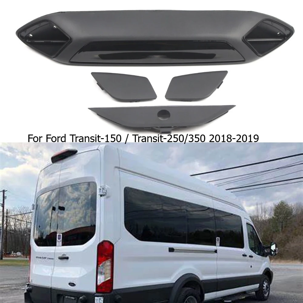Lámpara de parada de tercera luz de freno LED de parada montada alta negra para Ford Transit-150 / Transit-250/350 2018-2019 JK4Z13A613AA