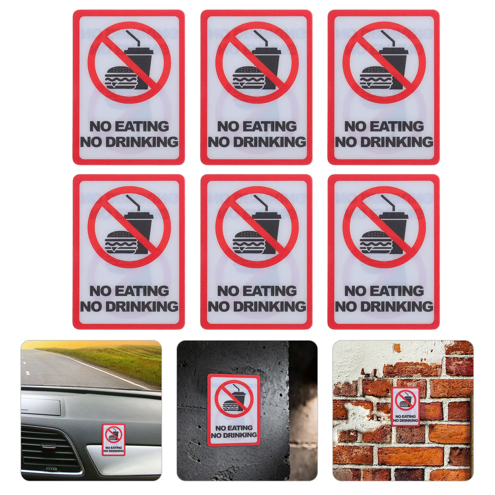 

12 шт. самоклеящихся предупреждающих наклеек «Не есть!» для мастерских, заводов, офисов, использования внутри и снаружи помещений, прозрачные, с надписью «Не есть, не пить!»