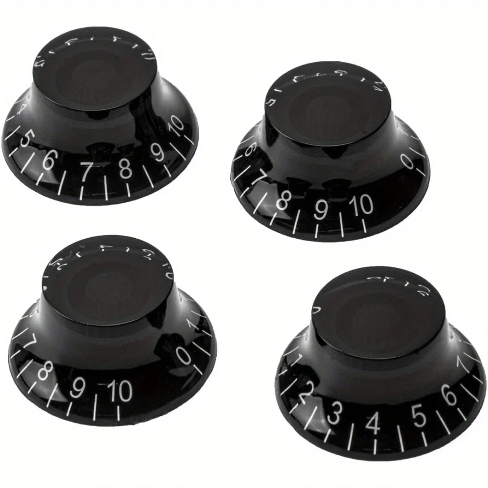 

Guitar Top Hat Knobs Fine 24-Spline Bell Knobs for USA Les Paul CTS Pots Electric Guitar (Set of 4)