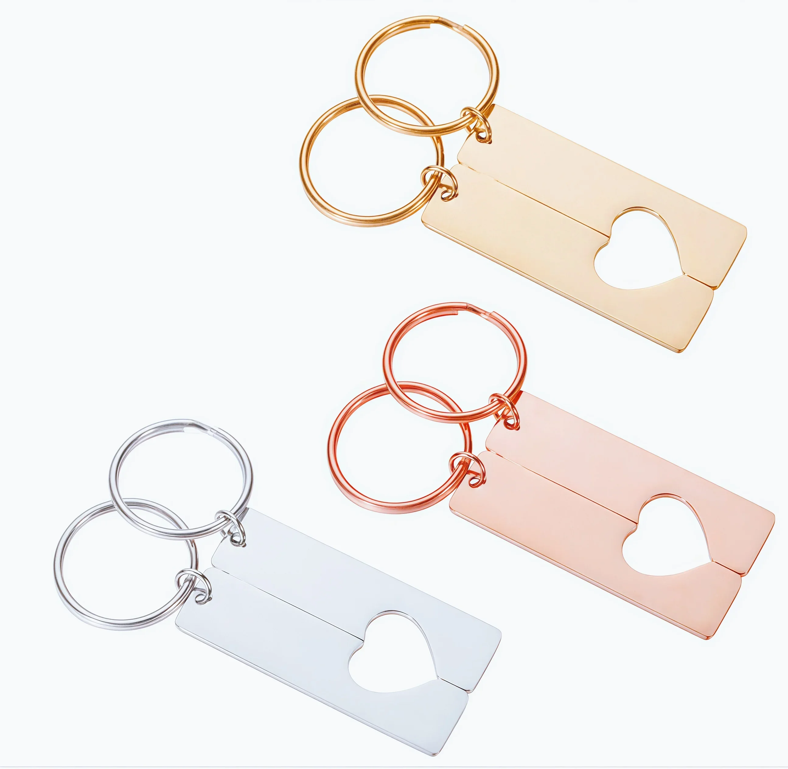 5Pairs Cute Love Heart Brick Keychains Set for Couples - Lego Style Key Rings for Men Women Girls Boys - Friendship Jewelry Gift - view 2