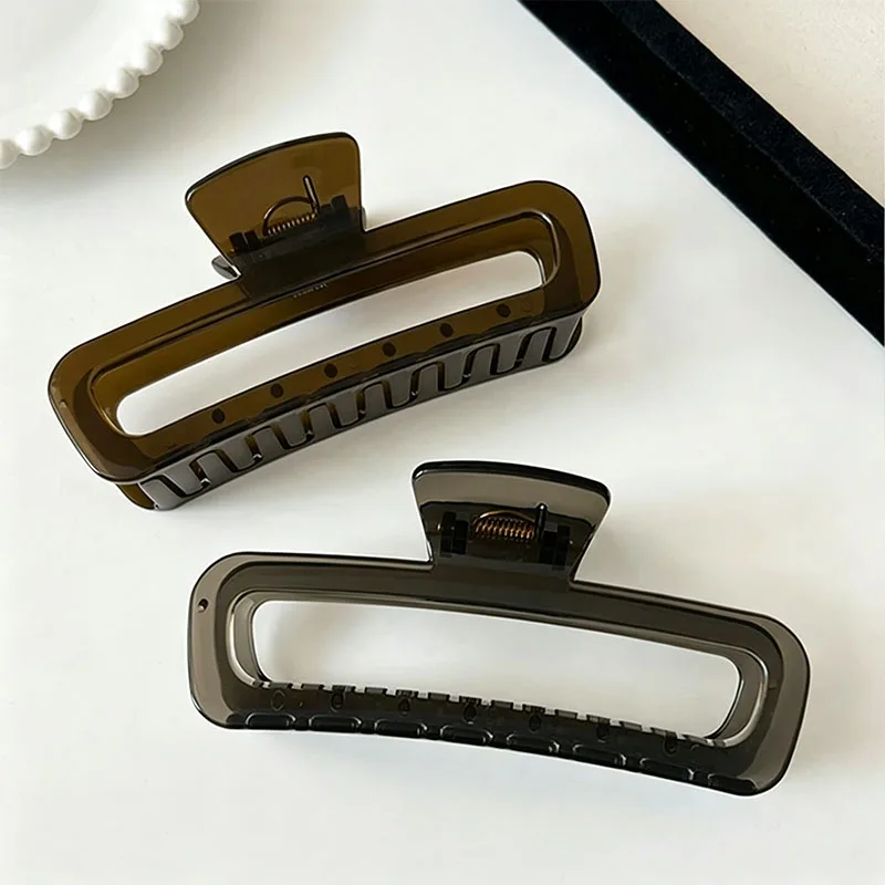 Elegante, solide, durchscheinende, rechteckige Haarklammer für Frauen und Mädchen, süße Haarspange, einfache Haarklammer, modische Haaraccessoires – Detail 5