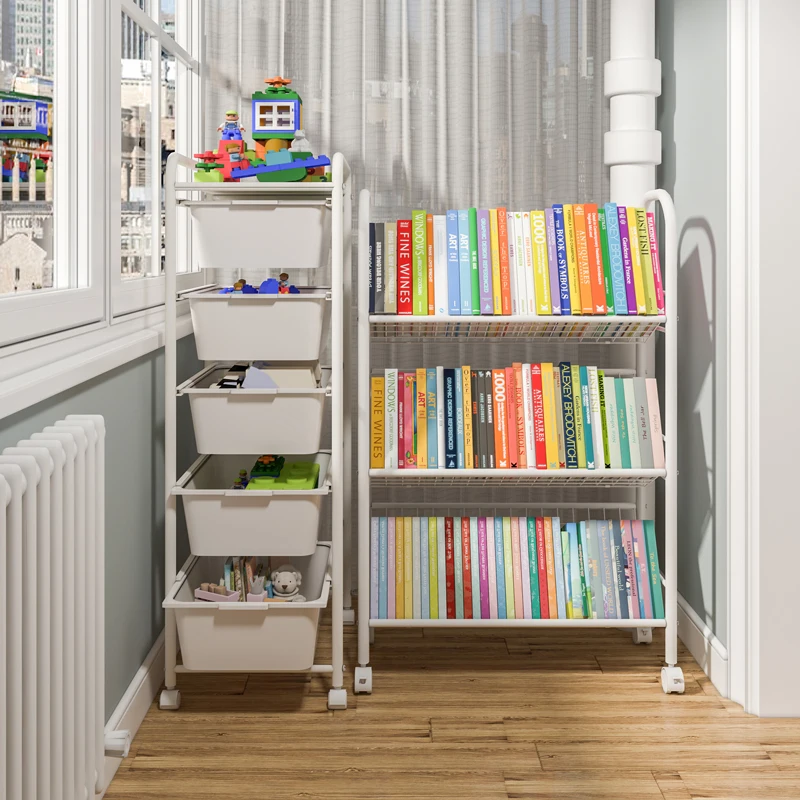 

Bookshelves, picture book shelves, wrought iron storage shelves, children's book shelves, shelves and shelves are on the ground