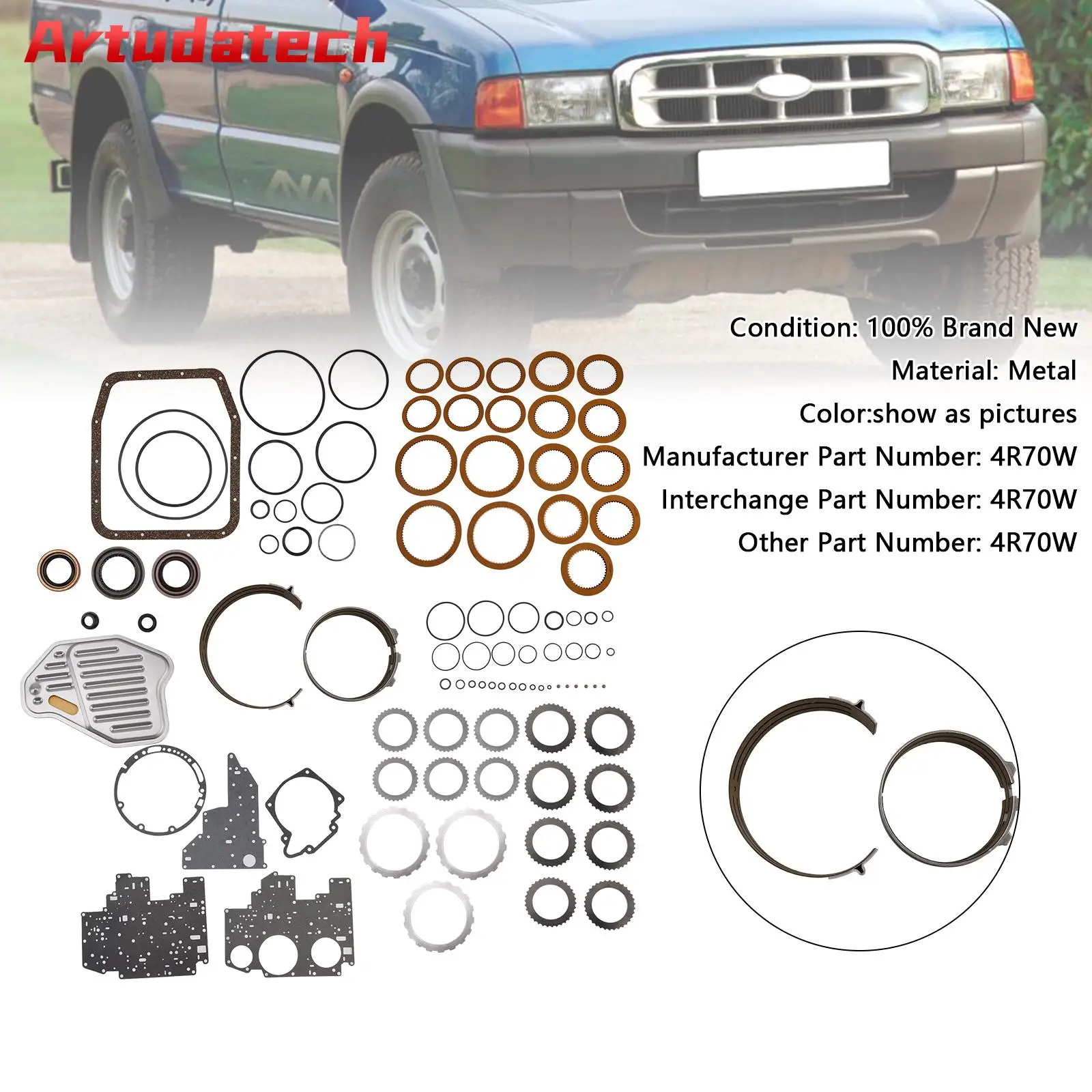 Artudatech Transmission Rebuild Kit 4R70W For Ford 1998-2003 1999 2000 2001 2002 Car Accessories