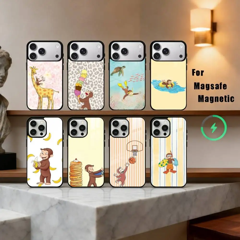 

M-Mokey C-Curious-S G-Georges Phone Case For iPhone17,16,15,14,13,12,11 Plus,Pro Max Magnetic For Magsafe Wireless Charging