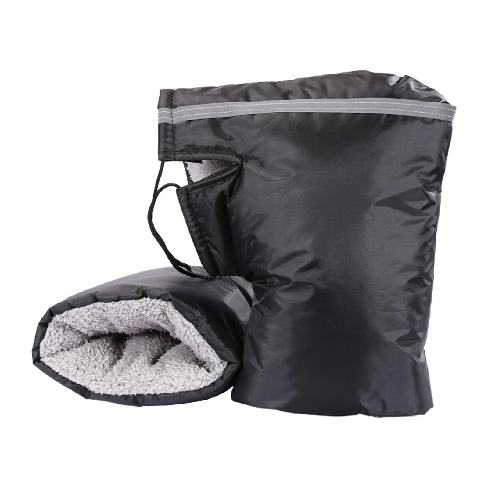 Motorcycle Handlebar Gloves with Reflective Strip Windproof Thermal Handle Bar Cover for ATV/Snowmobile/Scooter