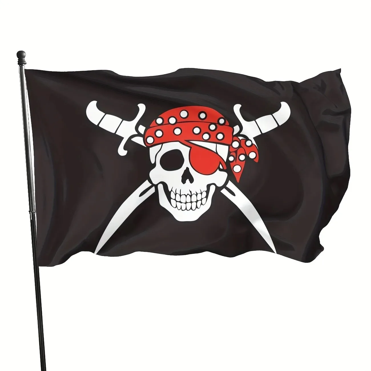 Pirate Skull Flag - Vibrant Double-Sided Polyester Banner for Indoor & Outdoor Party Decor, Garden, Yard, and Home