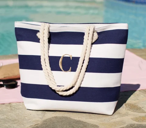 Personlig strandväska, brudtärnepresent, personlig tygväska med namn, presentväska till brudparet, strandväska med monogram, presentidéer till brudens älskling 10 best sales specialdesignad strandväska - №6