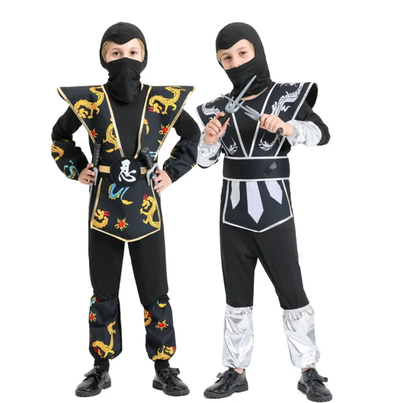 Ninja-子供のためのハロウィンコスチューム,コスプレ衣装,ドラゴン,忍者のコスチューム,戦士,カーニバル,パーティー服