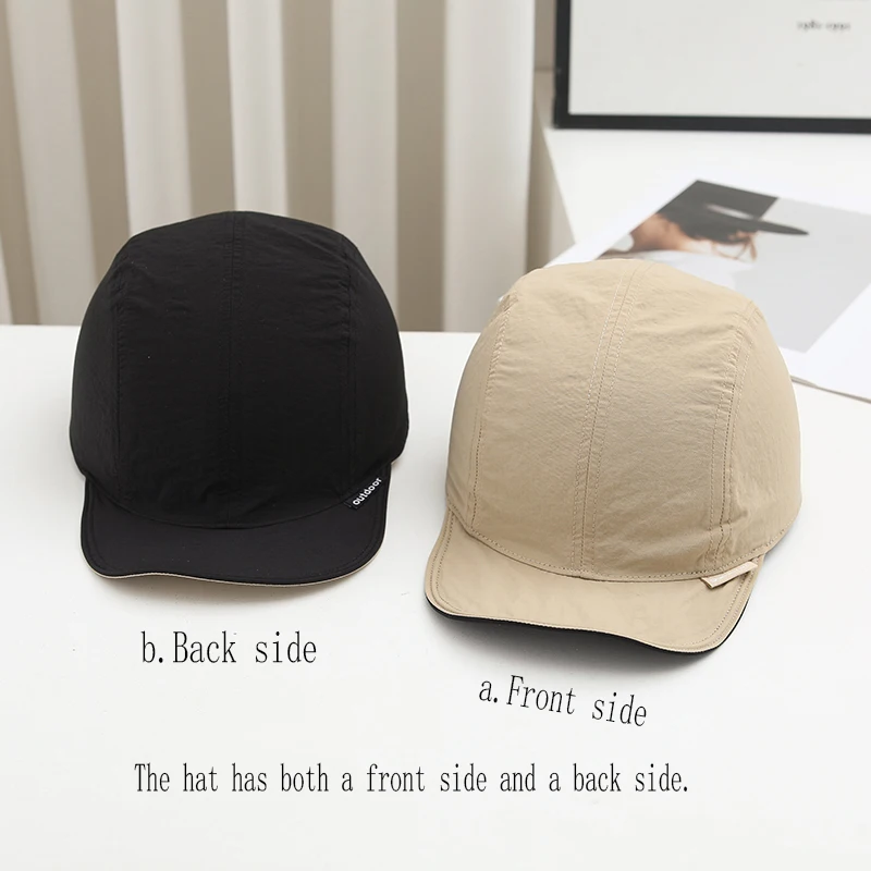 

Japanese-style minimalist solid-color lettering double-sided quick-drying baseball cap, suitable for outdoor camping and cycling