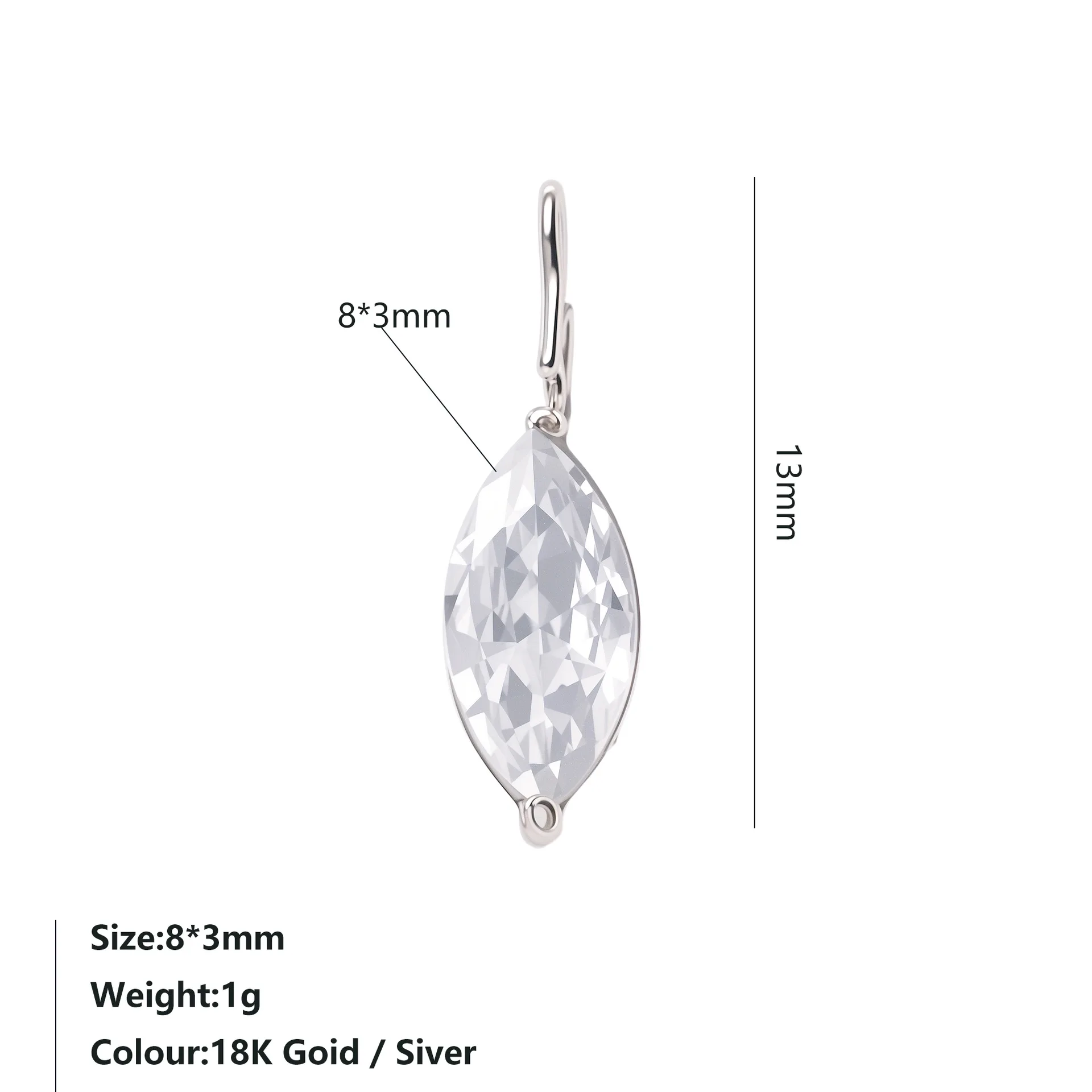 Tiny Marquise Crystal Charms for DIY Earrings