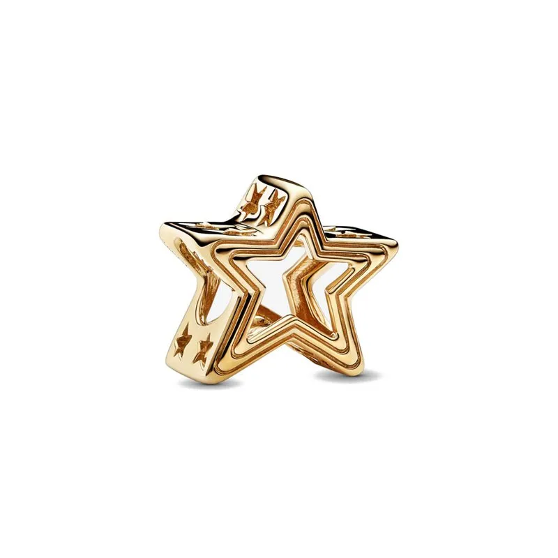 2024 European NEW 925 Silver Gold Dreamcatcher Pendant Charm Bee Star Bead Fit Original Pan Bracelet Jewelry For Gift