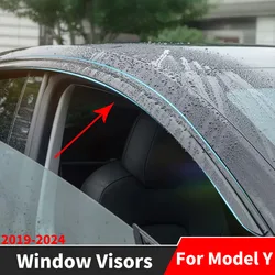 Body Kit Tuning Accessories Decoration Wind Deflector Rain Guard Brow For Tesla Model Y 2019-2023 Window Visors Shade Refit 4PCS