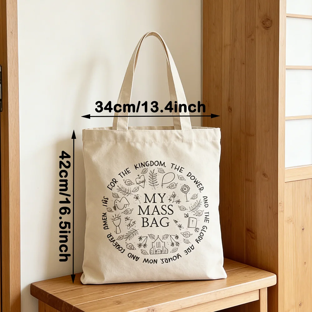 My Mass Bag First Holy Communion Accessories Catholic Canvas Tote Domestic Church Gift Shopping Bag Catholic Children's Supplies view 2