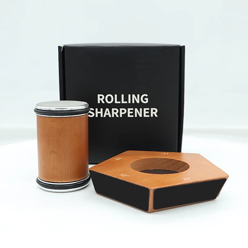 New Wooden【5 Angle】Magnetic Rolling Knife Sharpener Professional Grinding System Diamond Sharpening Stone Kitchen Accessories