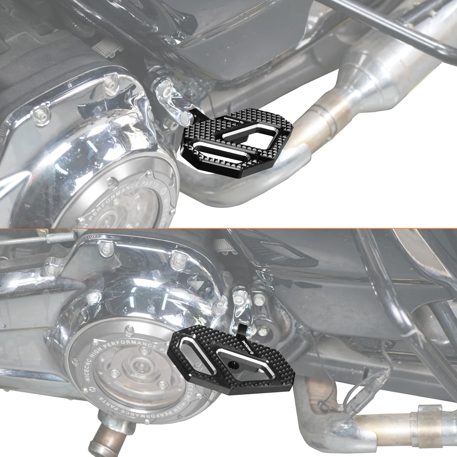 NICECNC Passenger Footrests Floorboard for Harley Road King Special 2017-2024 Street Glide/Special FLHX/S Road Glide FLTRX/S