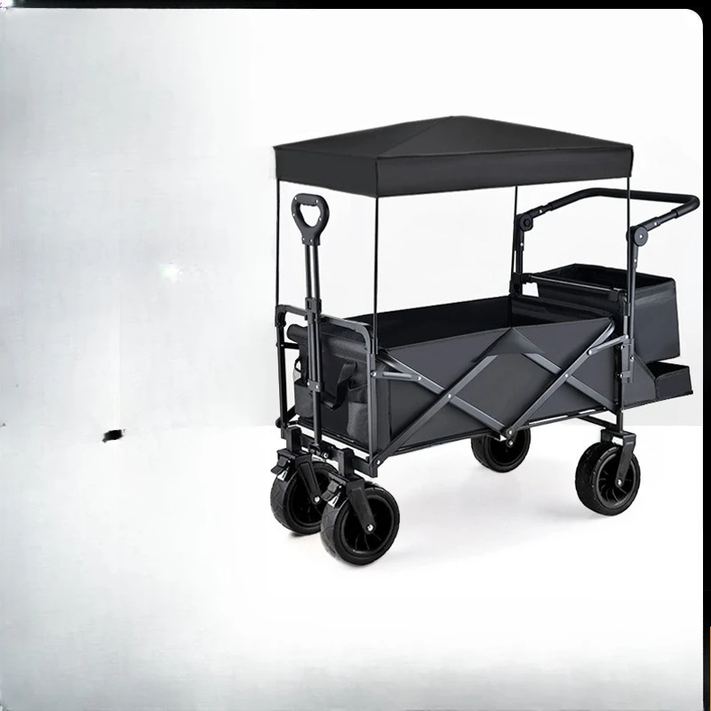 Outdoor camper awning portable trolley extended children camping trailer baby outing walking baby trolley