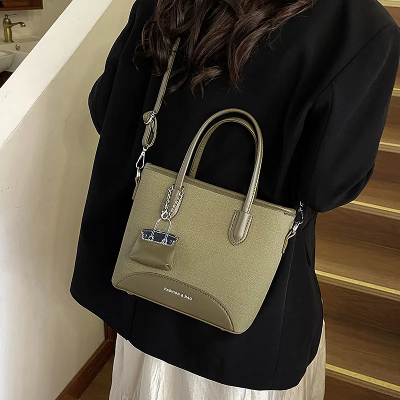 2025 Summer Canvas Bucket Bag, Minimalist Shoulder Purse for Women, Casual Commuter Crossbody, Versatile Day-to-Night Tote