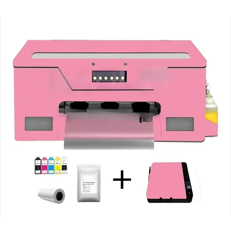 2024 Impresora digital rosa A3 DTF XP600 Impresora DTF de 13 pulgadas con horno rosa, adecuada para cualquier textil
