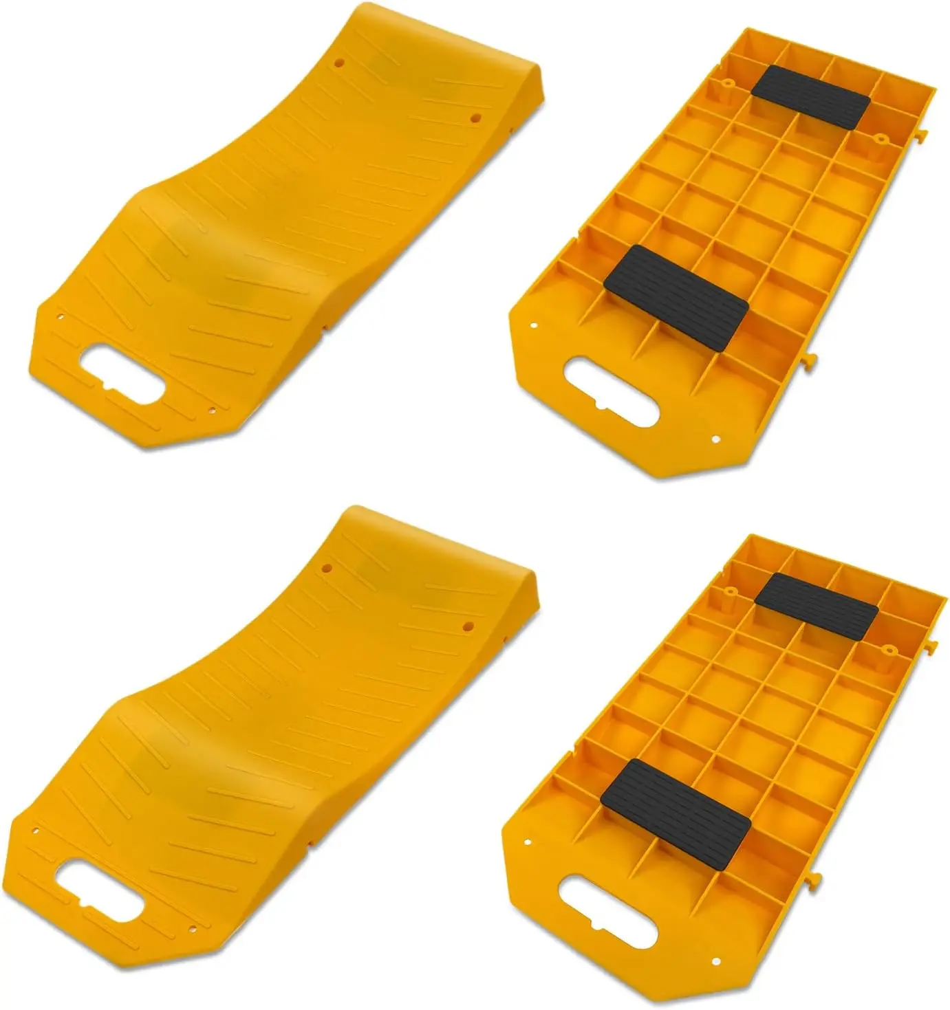 

4-Pack Tire Ramps for Flat Spot Prevention, Non-Slip Design with Portable Handle for Cars, RVs, Campers