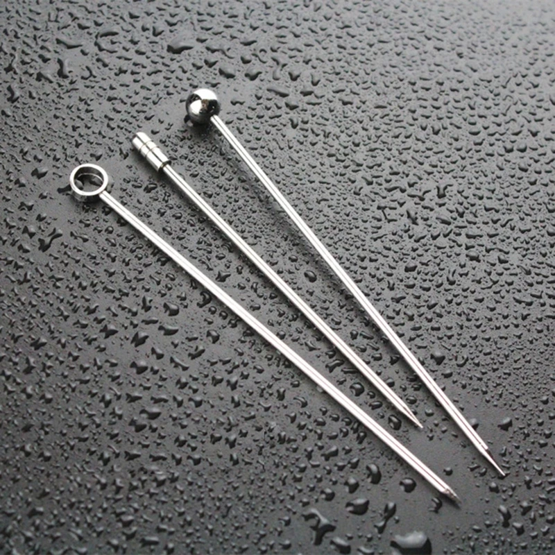 10 Pieces Stainless Steel Cocktail Picks Fruits Toothpicks Appetizers Toothpicks for Sandwiches Barbeque Snacks Cocktail M6CE